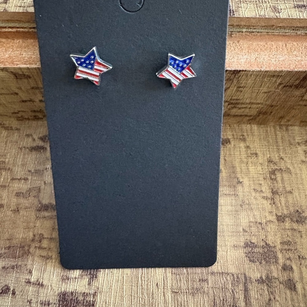 Source Unknown Star Earrings - Red, White, Blue